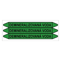 Značení potrubí, demineralizovaná voda,3 ks, 355 × 37 mm